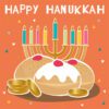 Happy Hanukkah Sufganiyot Donut Card