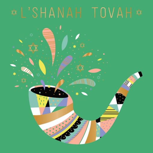 Jewish New Year Modern Art Shofar Card